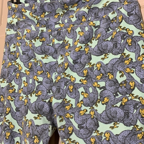 Dodo bird leggings one size blue teal yellow soft - Picture 2 of 3